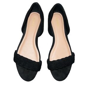 Black D'Orsay Flats with Cut-Out Design